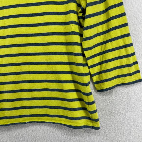 SAINT JAMES Top Womens 4 Striped 3/4 Sleeve Jersey Cotton Yellow Green FRANCE - Picture 12 of 16